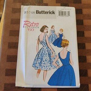 Butterick 5748 - Uncut - 1960 Vintage Reproduction - Sizes 6-14